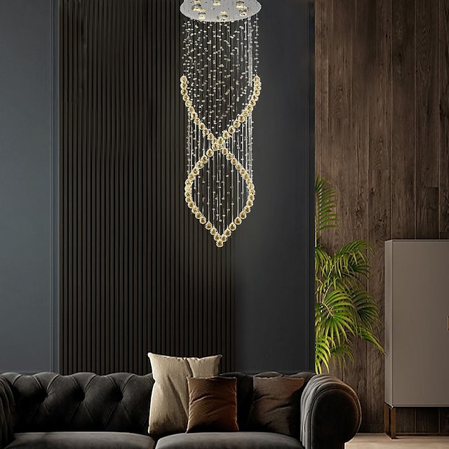 Modern Crystal Chandelier LED Ceiling Light Living Room Restaurant Pendant Lamp 