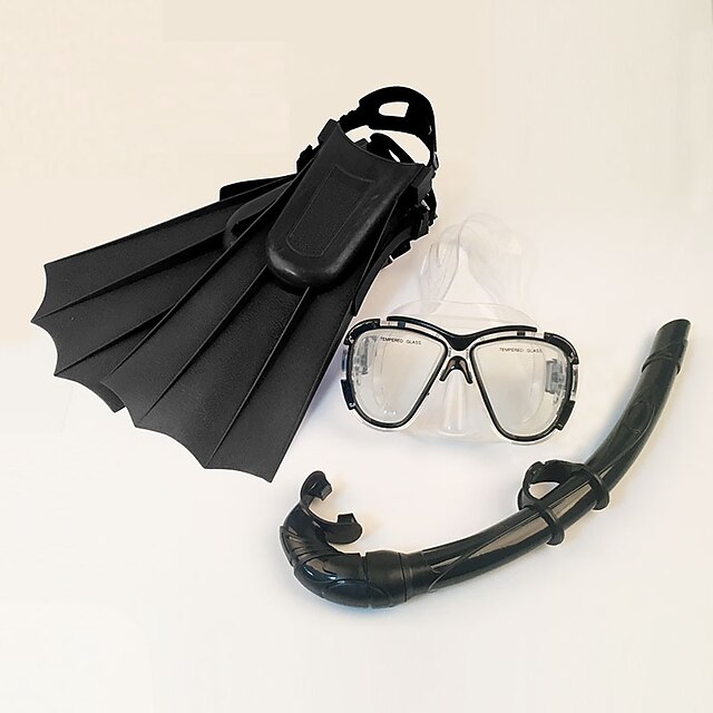  Diving Package - Diving Mask Diving Fins Snorkel - Dry Top Adjustable Strap Anti-fog Swimming Snorkeling Scuba Rubber PC  For  Kids