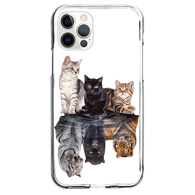  Creative Cat Case For Apple iPhone 12 iPhone 11 iPhone 12 Pro Max Unique Design Protective Case and Screen Protector Shockproof Clear Back Cover TPU