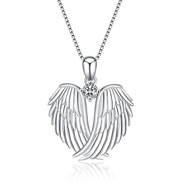  قلادة أجنحة الملاك 925 من الفضة الإسترليني على شكل أجنحة الملاك الحارس قلادة للنساء هدايا مجوهرات