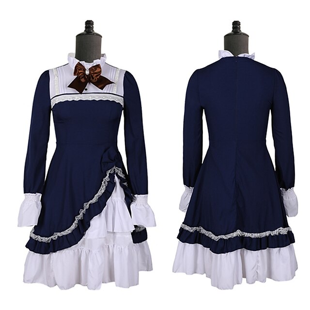 Toys & Hobbies Cosplay & Costumes | womens bowknot multi layers classic sweet lolita dress medieval vintage frill frock ball gow