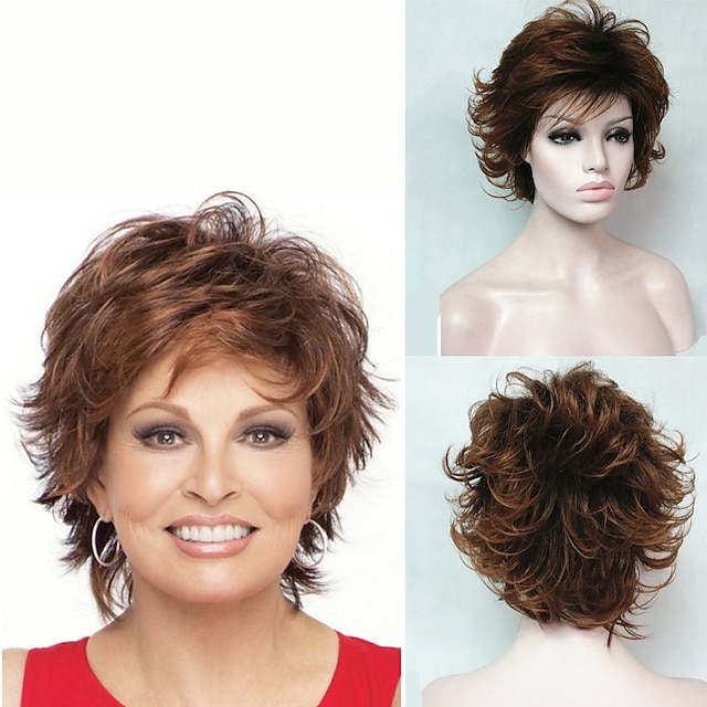  natural light brown straight short wig for woman fashion wigs