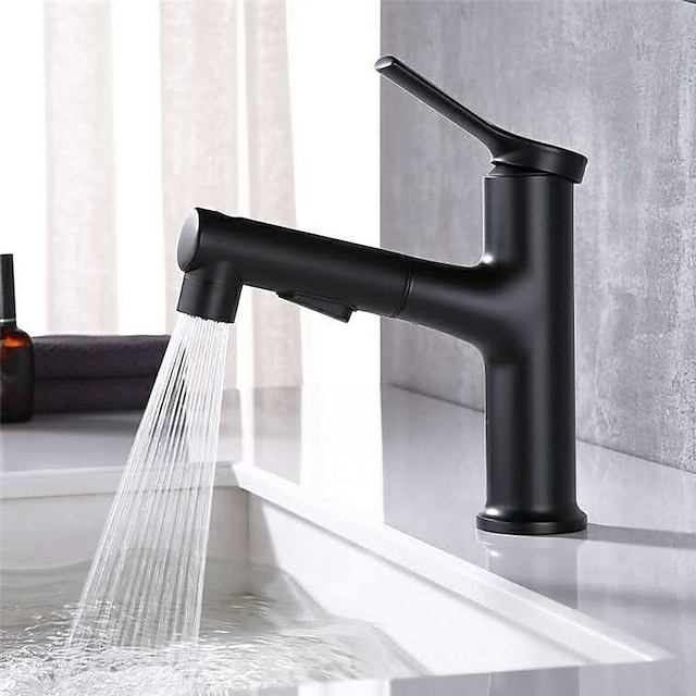  Bathroom Sink Faucet - Pull out Electroplated / Painted Finishes Centerset Single Handle One HoleBath Taps
