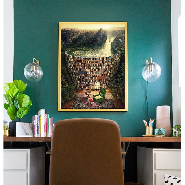 1000 Piece Jigsaw Puzzle for Adults,1000 pcs Novelty Bookshelf Dam