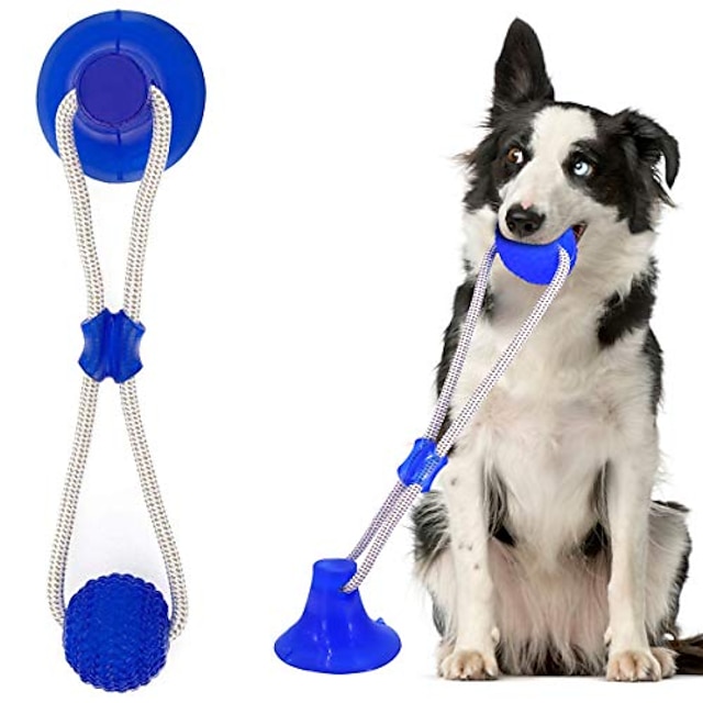 Interactive Puppy Training Treats Teething Chew Rope Puzzle Toothbrush Molar Bite Squeak Toys QPQEQTQ Dog Chew Suction Cup Tug of War Toy Ball for Aggressive Chewers 