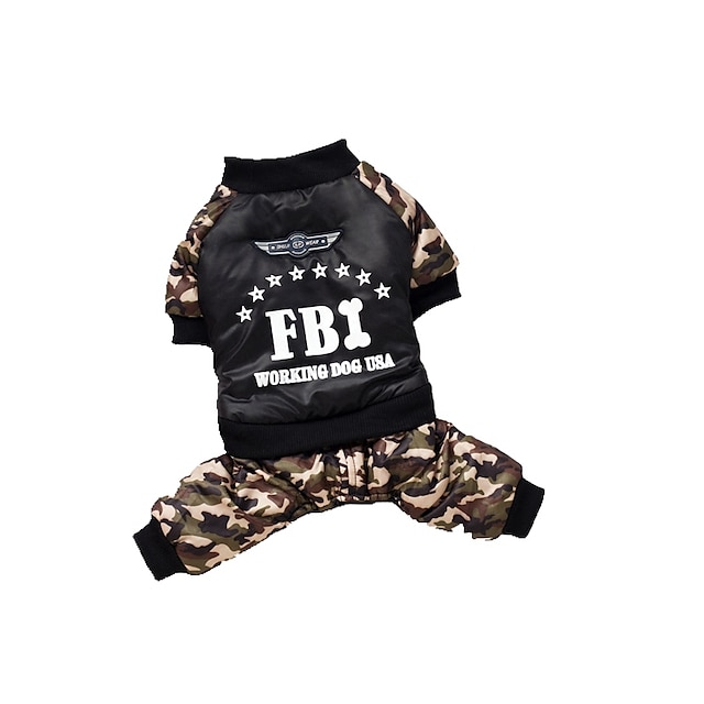  Dog Costume Jumpsuit Puppy Clothes Police / Military Cosplay Winter Dog Clothes Puppy Clothes Dog Outfits Black Costume for Girl and Boy Dog Cotton XS S M L XL