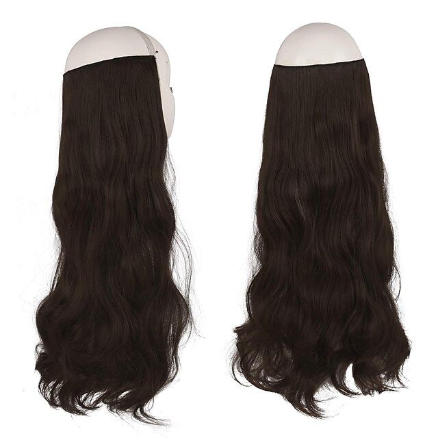  extensions de cheveux fil secret invisible extensions de cheveux couronne cachée une pièce bouclés ondulés extension de cheveux cachés postiches synthétiques pour femmes 20 pouces