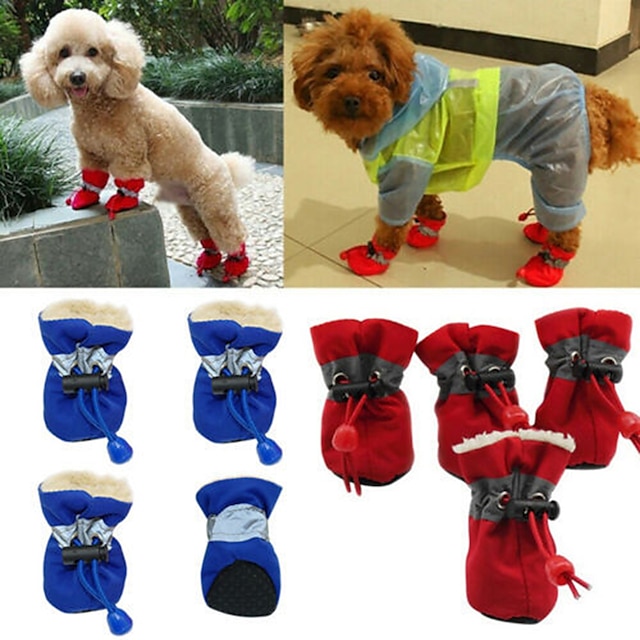  Sapatos para cães, botas/sapatos para cães, meias quentes e fofas de cor sólida para animais de estimação, sapatos pretos de algodão para animais de estimação, capa para os pés, botas para cães