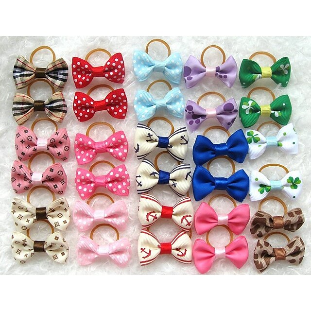  Cat Dog Hair Accessories Puppy Clothes Hair Bow Bowknot Birthday Holiday Birthday Dog Clothes Puppy Clothes Dog Outfits Costume for Girl and Boy Dog Terylene