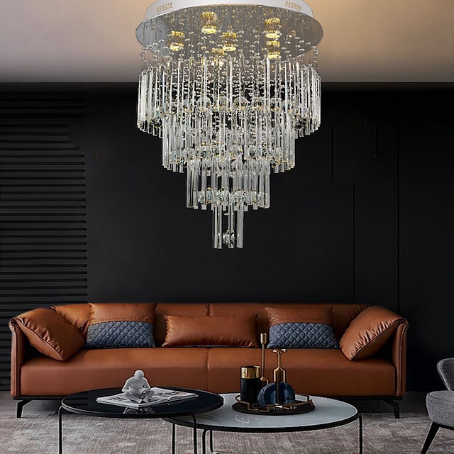 60cm Luxury K9 Crystal Pendant LED Chandelier Ceiling Lamp Home Lighting Fixture 