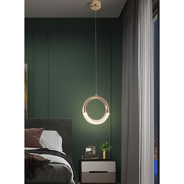 Lights & Lighting Pendant Lights | LED Pendant Light 20 cm Single Design Pendant Light Ring Circle Design Nordic Gold Bedside La