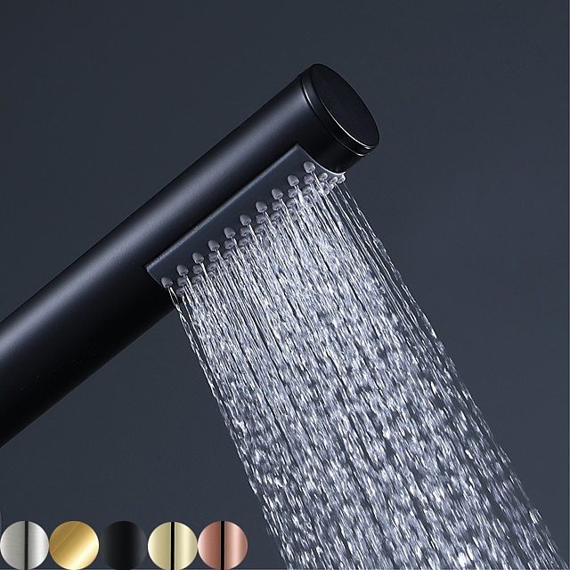  ducha de mano contemporánea latón oro rosa / ti-pvd / negro / cepillado / característica dorada - cabezal de ducha