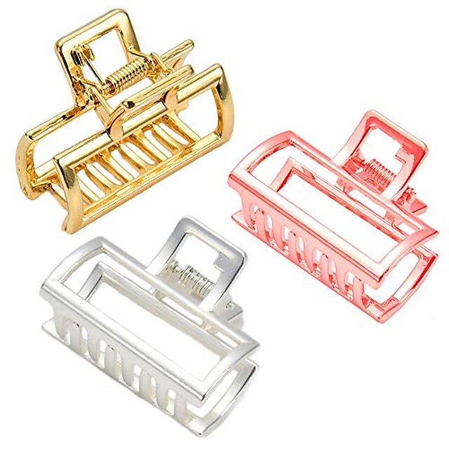  1 pack small metal hair claw clips hair catch barrette jaw clamp for women half bun hairpins for thick hair
