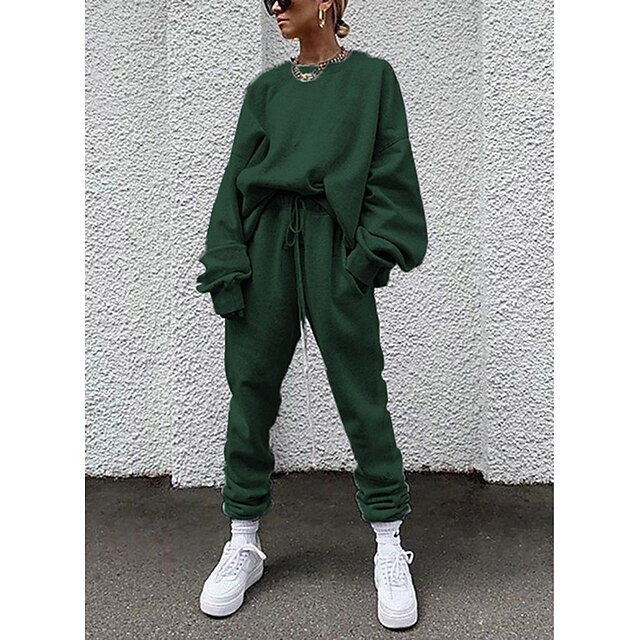 Sports & Outdoors Running, Jogging & Walking | Womens 2 Piece Tracksuit Sweatsuit Street Casual Winter Long Sleeve 14 Colors The