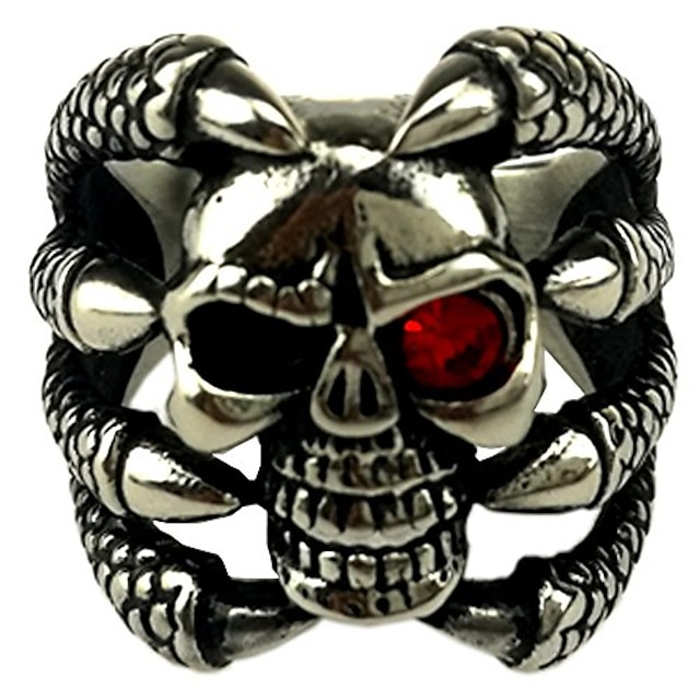 anillo de calavera anillo de calavera de acero anillos de metal pesado de anillos de motocicleta regalo de moda, (13) 8410241 2023 – €12.09