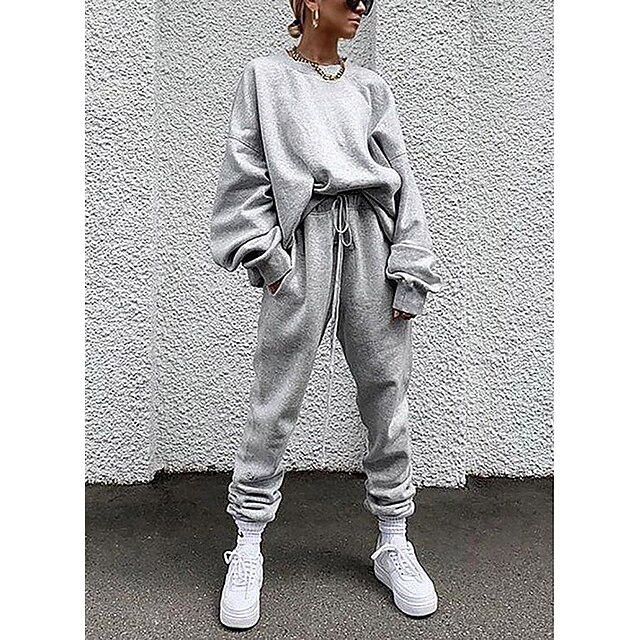 Sports & Outdoors Running, Jogging & Walking | Womens 2 Piece Tracksuit Sweatsuit Street Casual Winter Long Sleeve 14 Colors The