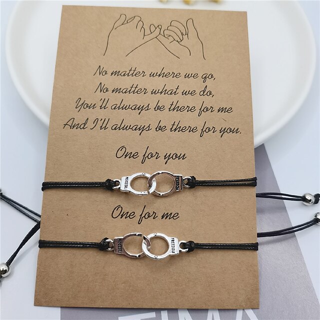 partners in crime bracelets for 2 guy and girl best friend handcuff ...