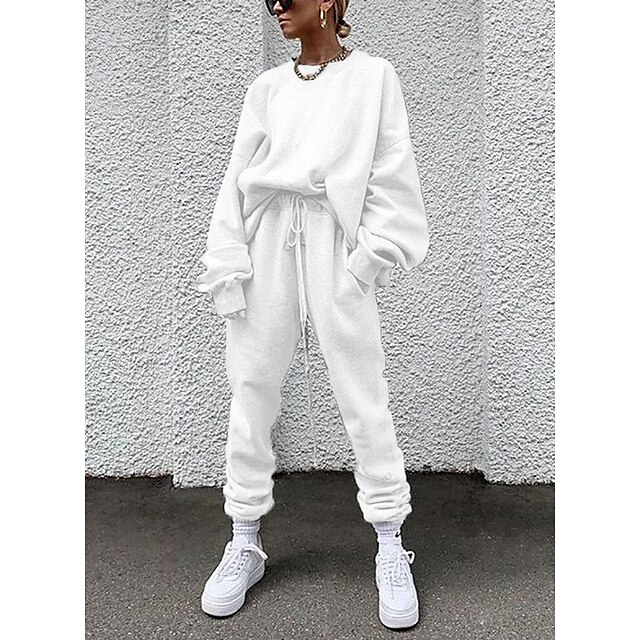 Sports & Outdoors Running, Jogging & Walking | Womens 2 Piece Tracksuit Sweatsuit Street Casual Winter Long Sleeve 14 Colors The