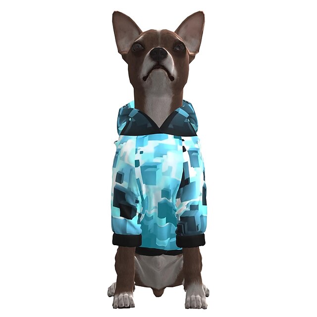  Dog Hoodie Graphic Optical Illusion 3D Print Ordinary Fashion Casual / Daily Dog Clothes Puppy Clothes Dog Outfits Breathable Blue Costume for Girl and Boy Dog Polyster S M L XL