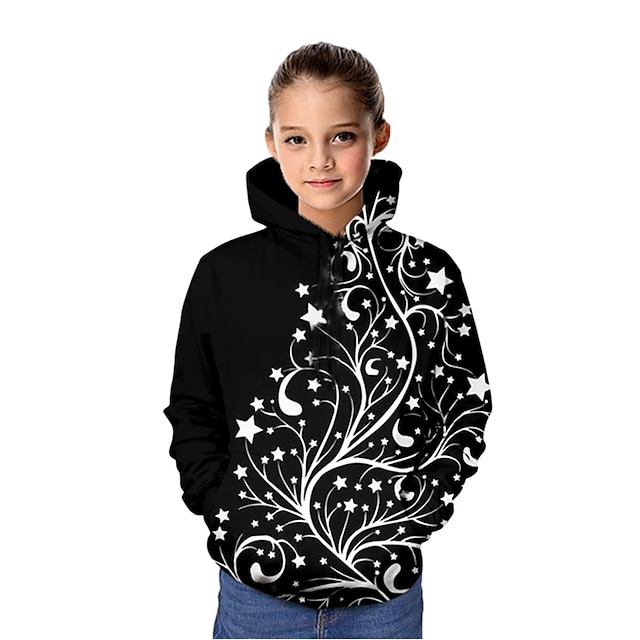 Baby & Kids Girls Clothing | Kids Girls Hoodie & Sweatshirt Long Sleeve Graphic 3D Print Black Children Tops Active - ZC04645