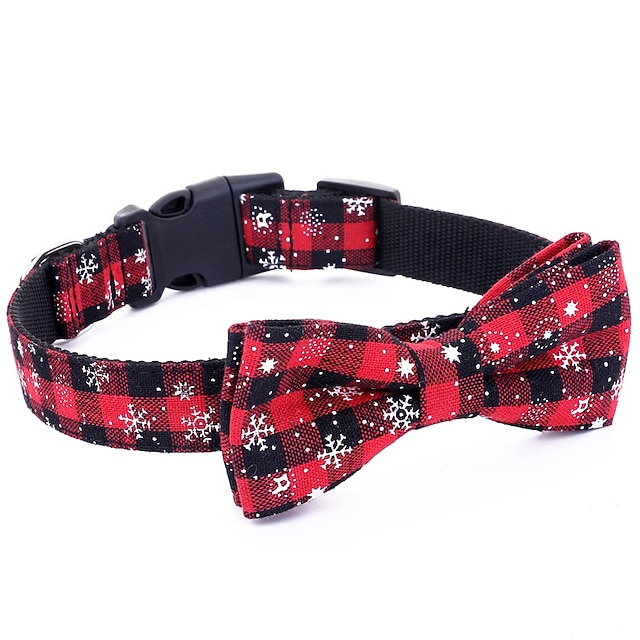  Collier de Noël pour chiens collier de chien cravate  nœud papillon ajustable flexible extérieur Santa Claus bonhomme de neige arbre golden retriever corgi bulldog 1PC cadeau de Noël pour chiens
