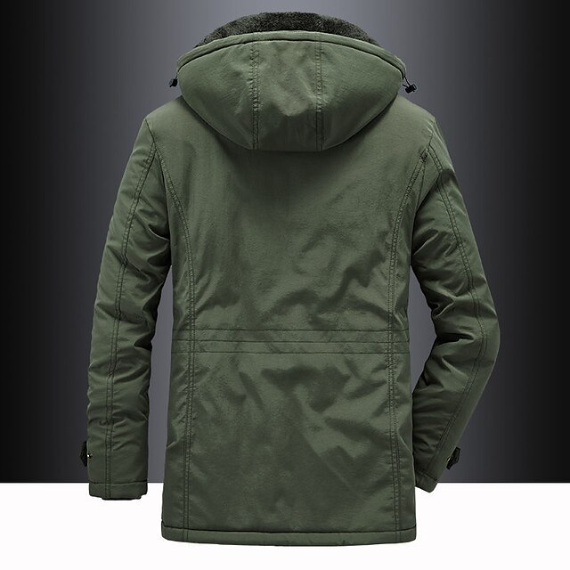 Men's Hiking Fleece Jacket Winter Jacket Thick Warm Hooded Parka ...