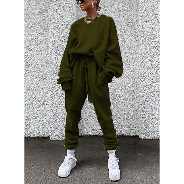 Sports & Outdoors Running, Jogging & Walking | Womens 2 Piece Tracksuit Sweatsuit Street Casual Winter Long Sleeve 14 Colors The