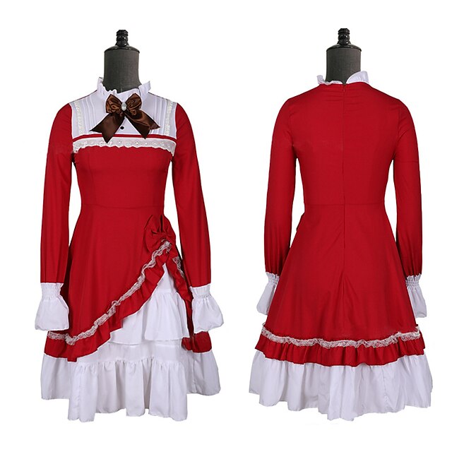 Toys & Hobbies Cosplay & Costumes | womens bowknot multi layers classic sweet lolita dress medieval vintage frill frock ball gow