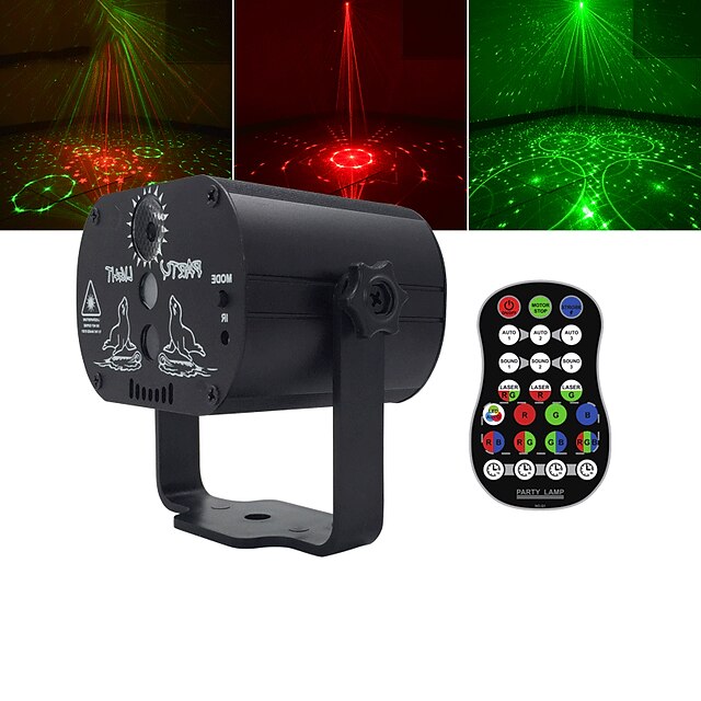  U'King Disco Lights Party Light Laser Stage Light DMX 512 / Master-Slave / Sound-Activated 9 W Outdoor / Party / Stage Professional Red Green for Dance Party Wedding DJ Disco Show Lighting