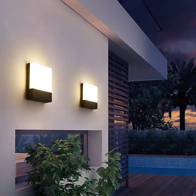  lumini de perete impermeabile în aer liber 10w lumină de perete acrilică în aer liber modern de bază decor de perete pentru grădină de cale 110-120v 220-240v