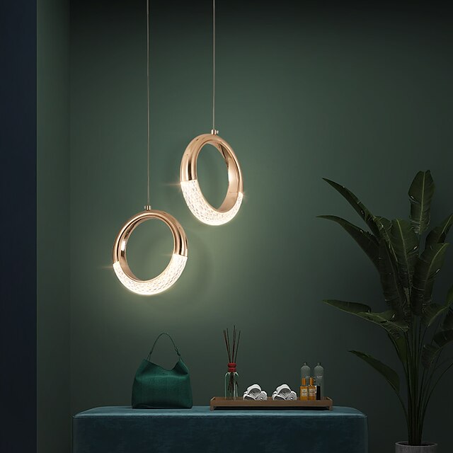 Lights & Lighting Pendant Lights | LED Pendant Light 20 cm Single Design Pendant Light Ring Circle Design Nordic Gold Bedside La