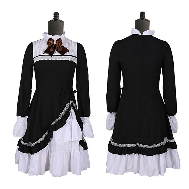 Toys & Hobbies Cosplay & Costumes | womens bowknot multi layers classic sweet lolita dress medieval vintage frill frock ball gow