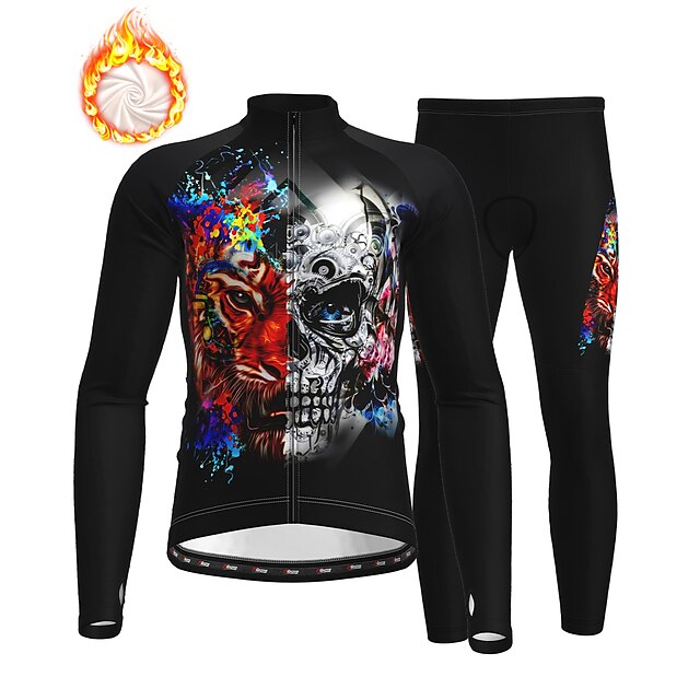 21Grams® Per uomo Manica lunga Maglia con pantaloni da ciclismo Ciclismo da  montagna Cicismo su strada Inverno Nero Pop art Teschio di zucchero Teschi  Bicicletta Completo tuta Vello Poliestere Tenere del 8441893