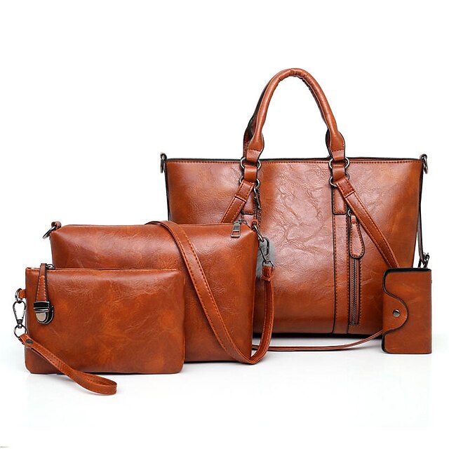  4 pcs women casual minimalist handbag shoulder bag