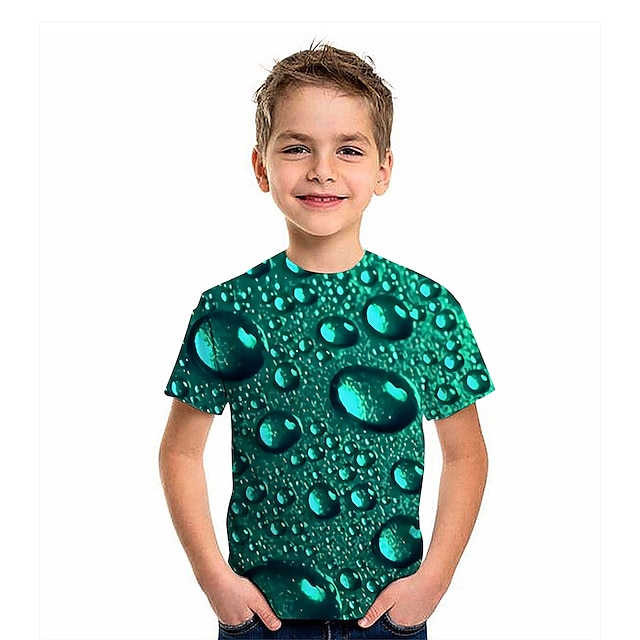  Kinderen Jongens T-shirt Korte mouw Klaver 3D-afdrukken 3D Print Kleurenblok School Dagelijks Buiten Actief Streetwear Sport 3-12 jaar / Zomer