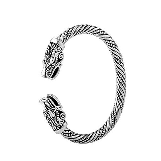  bracelet de manchette en métal tête de dragon viking bracelet à vis noeud celtique irlandais