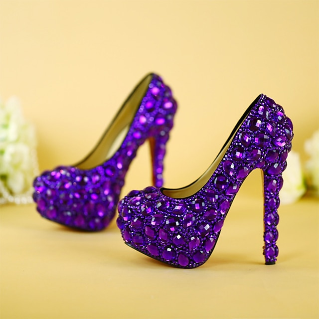 Shoes & Bags Womens Shoes | Womens Wedding Shoes Wedding Heels Bridal Shoes Rhinestone Crystal Sparkling Glitter Platform Round 