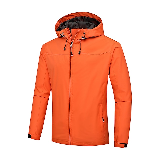  Voor heren Outdoor jas Regenjack Windjack Opleiding Buitensporten waterdicht Windjack Zak Trekkoord Herfst Winter Effen Kleur Casual Militaire stijl Opstaand Normaal Normale pasvorm Donker Grijs