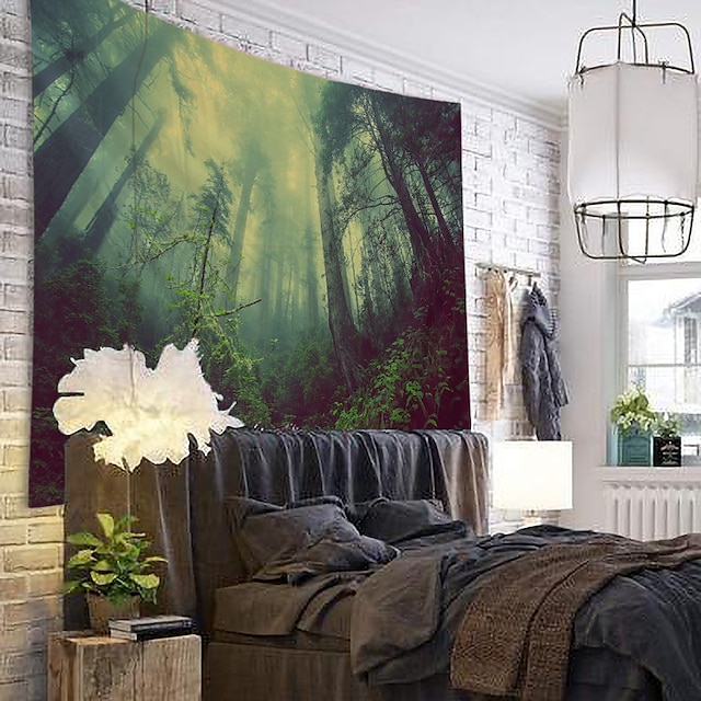 Home & Garden Home Decor | Wall Tapestry Art Decor Blanket Curtain Hanging Home Bedroom Living Room Decoration Forest View - OK5