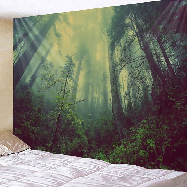 Home & Garden Home Decor | Wall Tapestry Art Decor Blanket Curtain Hanging Home Bedroom Living Room Decoration Forest View - OK5