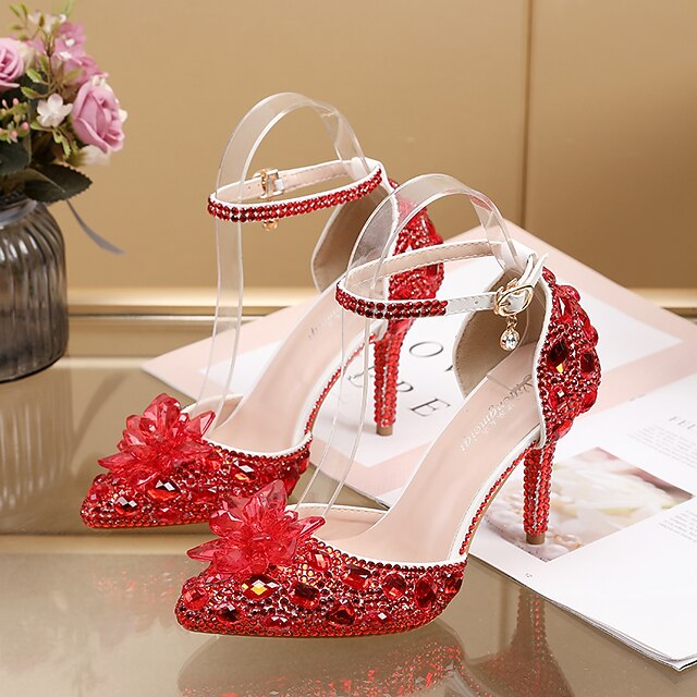 Women's Rhinestone High Heel Pointed Toe Bridesmaid Shoes main image 1
