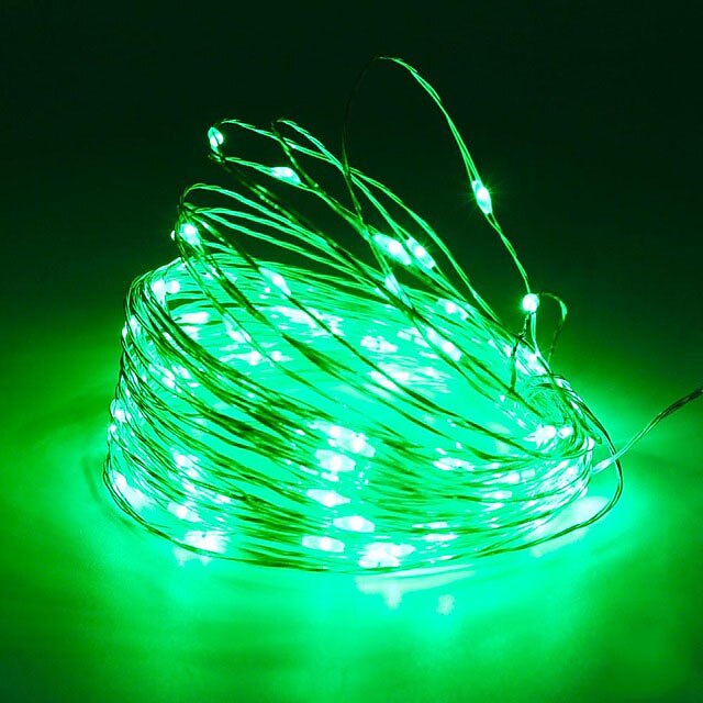  St. Patrick's Day Lights 5M 50Leds USB powered Silver copper wire String Lights Christmas Garland Fairy Holiday Party Wedding Xmas Decoration Lights