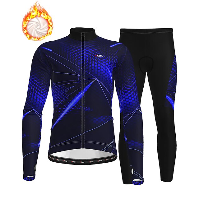 Sports & Outdoors Cycling | 21Grams® Mens Long Sleeve Cycling Jersey with Tights Mountain Bike MTB Road Bike Cycling Winter Blac