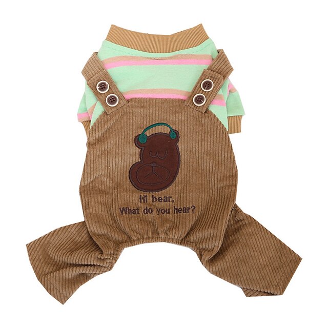  Dog Cat Jumpsuit Solid Colored Classic Cool Casual / Daily Dog Clothes Puppy Clothes Dog Outfits Breathable Orange Khaki Green Costume for Girl and Boy Dog Cotton XS S M L XL
