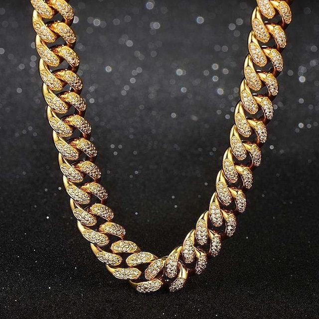  Necklace For Men's Street Alloy Cuban Link Friends  Hip Hop Alloy Gold Silver 55 cm Necklace Jewelry For Street