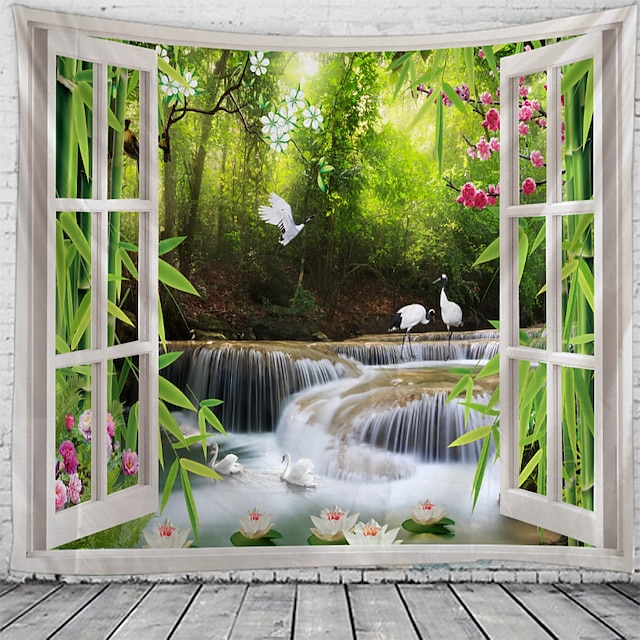 Landscape Waterfall Living Room Wall Hanging Bedroom Tapestry Blanket Decoration 
