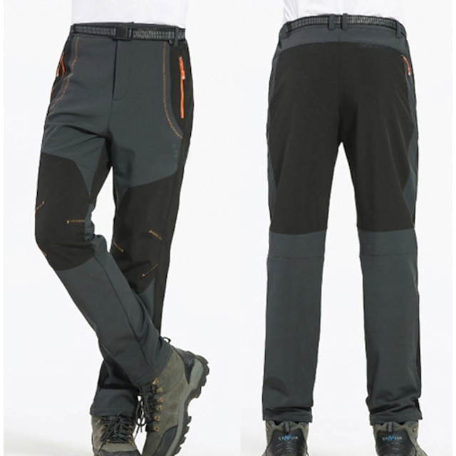 Men's Fleece Lined Pants Waterproof Hiking Pants Trousers Softshell ...