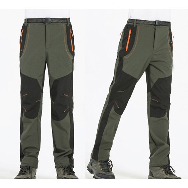 Men's Fleece Lined Pants Waterproof Hiking Pants Trousers Softshell ...