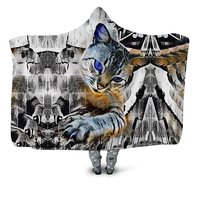 Home & Garden Home Textiles | Cotton Throw Blanket Wearable Hoodie For Couch Chair Sofa Bed Lion Abstract Animals Soft Fluffy Wa