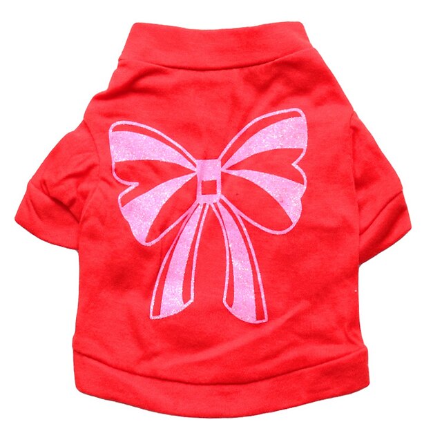  Kot Psy T-shirt Ubrania dla psów Ubrania dla szczeniąt Stroje dla psów Czerwony Różany Kostium dla dziewczynki i chłopca Bawełna XS S M L